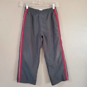 Premier Boys Athletic Track Pants Size S 6/7 Gray Red Pull On Straight Zip Ankle